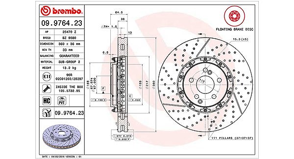 Magneti Marelli Bremsscheibe [Hersteller-Nr. 360406129003] für Mercedes-Benz