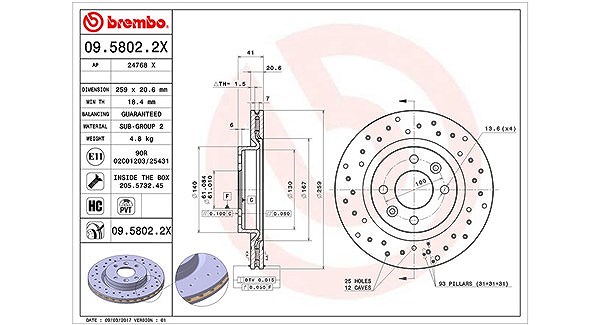 Magneti Marelli Bremsscheibe [Hersteller-Nr. 360406043102] für Renault, Dacia, Nissan