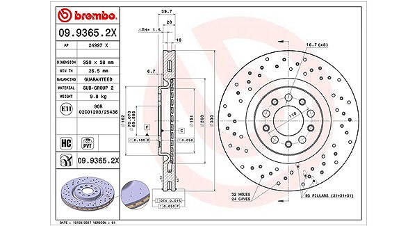 Magneti Marelli Bremsscheibe [Hersteller-Nr. 360406011702] für Alfa Romeo