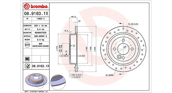 Magneti Marelli Bremsscheibe [Hersteller-Nr. 360406002802] für Mini