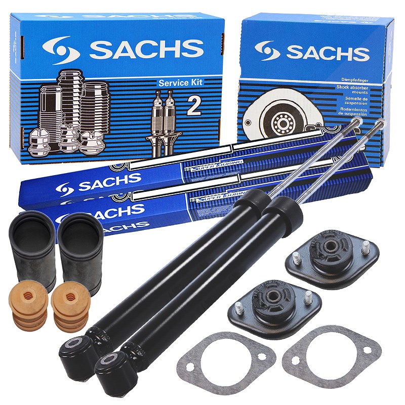 Sachs 2x Stoßdämpfer Gas + Domlager + Staubschutz Set [Hersteller-Nr. 10662442] für BMW