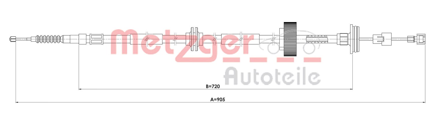 Metzger Autoteile Seilzug, Feststellbremse [Hersteller-Nr. 1E.BW007] für BMW