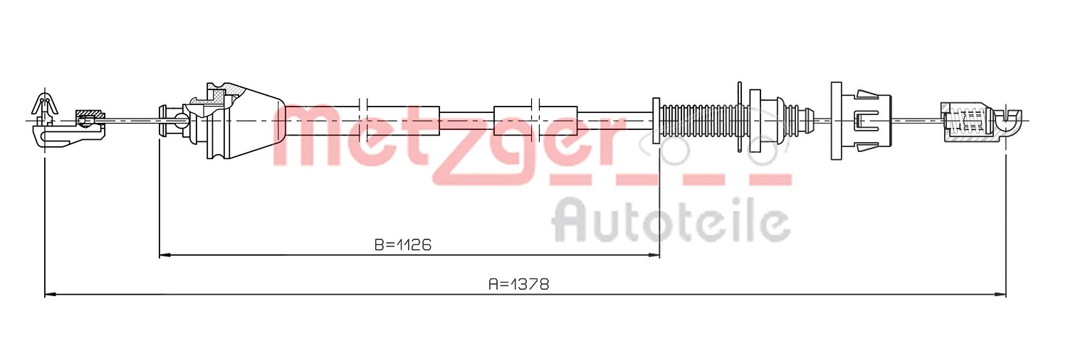Metzger Autoteile Gaszug [Hersteller-Nr. 3.RE001] für Renault