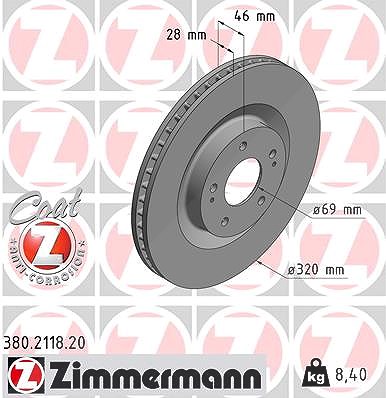 Zimmermann Bremsscheibe [Hersteller-Nr. 380.2118.20] für Mitsubishi