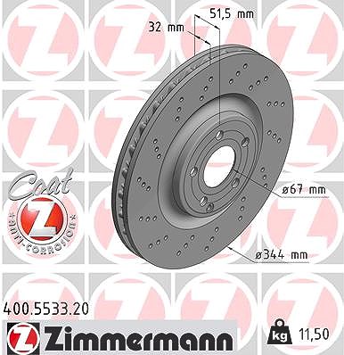Zimmermann Bremsscheibe [Hersteller-Nr. 400.5533.20] für Mercedes-Benz