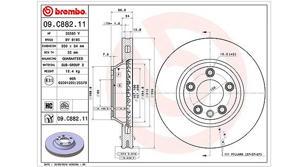 Magneti Marelli Bremsscheibe [Hersteller-Nr. 360406128101] für VW, Porsche, Audi