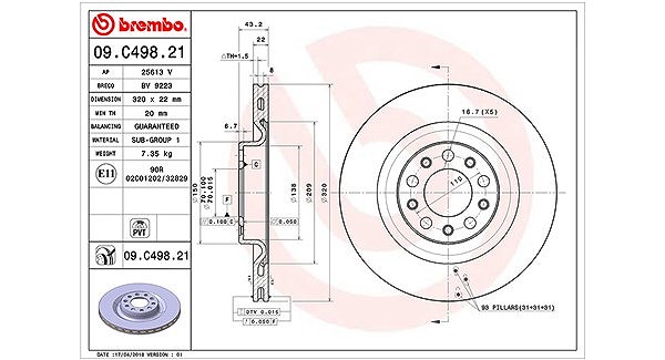 Magneti Marelli Bremsscheibe [Hersteller-Nr. 360406127801] für Alfa Romeo
