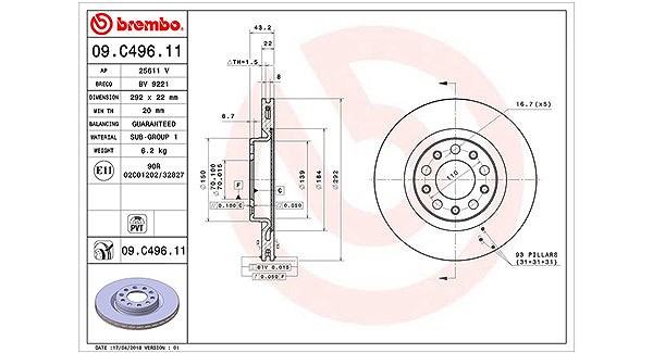 Magneti Marelli Bremsscheibe [Hersteller-Nr. 360406127701] für Alfa Romeo