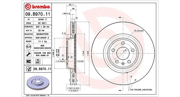 Magneti Marelli Bremsscheibe [Hersteller-Nr. 360406127301] für Porsche, Audi
