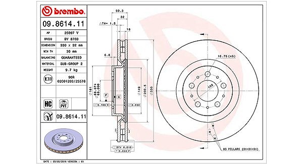 Magneti Marelli Bremsscheibe [Hersteller-Nr. 360406126601] für Volvo