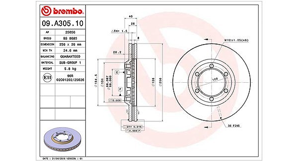 Magneti Marelli Bremsscheibe [Hersteller-Nr. 360406126500] für Isuzu