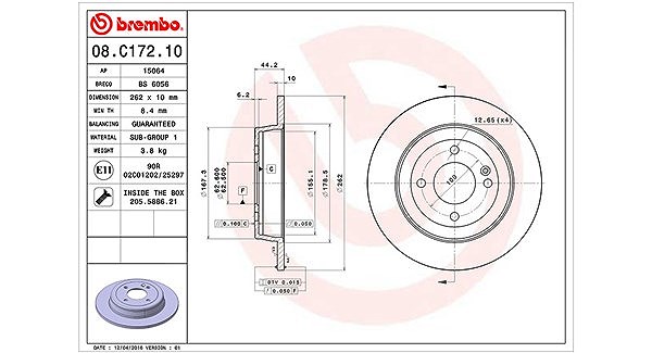 Magneti Marelli Bremsscheibe [Hersteller-Nr. 360406121500] für Kia, Hyundai