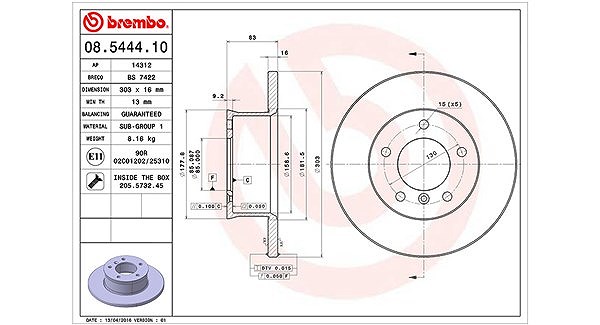 Magneti Marelli Bremsscheibe [Hersteller-Nr. 360406124200] für Puch, Mercedes-Benz