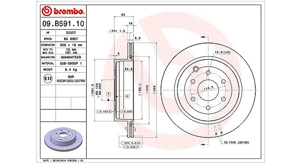 Magneti Marelli Bremsscheibe [Hersteller-Nr. 360406120900] für Nissan