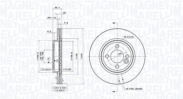 Magneti Marelli Bremsscheibe [Hersteller-Nr. 360406120301] für Mini