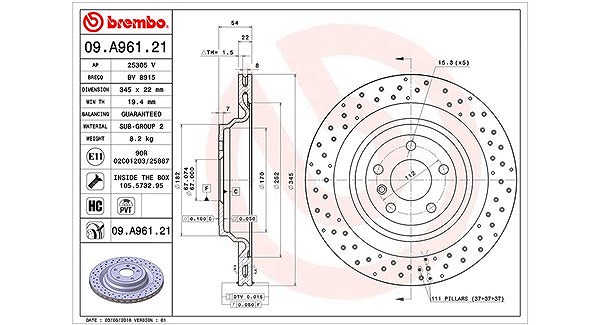Magneti Marelli Bremsscheibe [Hersteller-Nr. 360406122801] für Mercedes-Benz