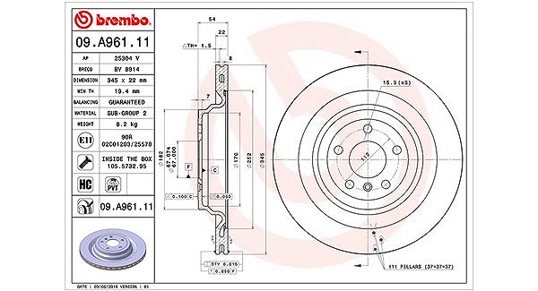 Magneti Marelli Bremsscheibe [Hersteller-Nr. 360406122701] für Mercedes-Benz
