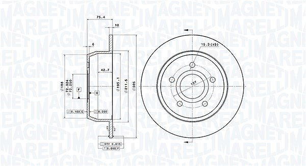 Magneti Marelli Bremsscheibe [Hersteller-Nr. 360406119901] für Jeep