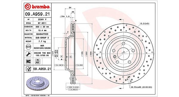 Magneti Marelli Bremsscheibe [Hersteller-Nr. 360406122401] für Mercedes-Benz