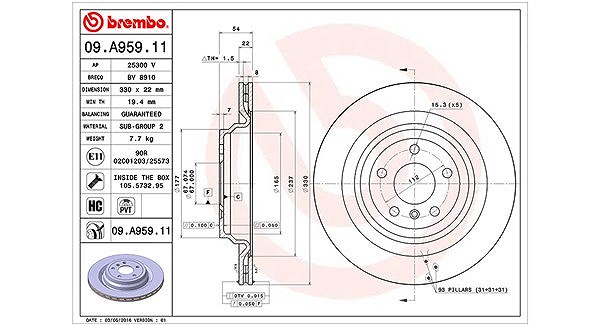 Magneti Marelli Bremsscheibe [Hersteller-Nr. 360406122301] für Mercedes-Benz
