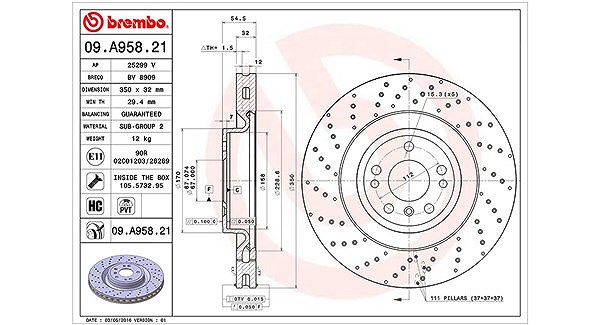Magneti Marelli Bremsscheibe [Hersteller-Nr. 360406122201] für Mercedes-Benz