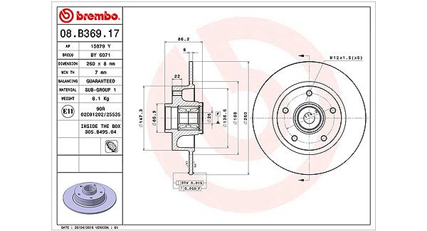 Magneti Marelli Bremsscheibe [Hersteller-Nr. 360406119000] für Renault