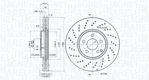 Magneti Marelli Bremsscheibe [Hersteller-Nr. 360406125901] für Mercedes-Benz
