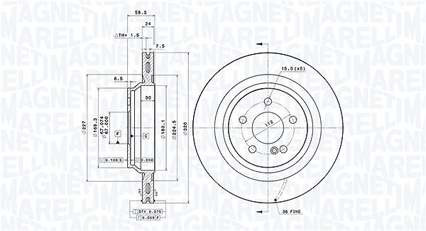 Magneti Marelli Bremsscheibe [Hersteller-Nr. 360406125801] für Mercedes-Benz