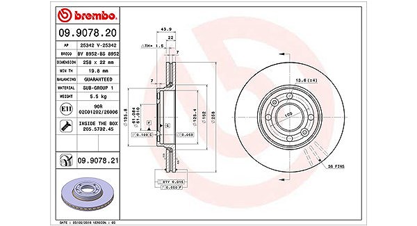Magneti Marelli Bremsscheibe [Hersteller-Nr. 360406121800] für Renault, Mercedes-Benz, Dacia