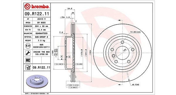 Magneti Marelli Bremsscheibe [Hersteller-Nr. 360406118101] für BMW