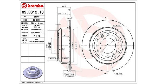 Magneti Marelli Bremsscheibe [Hersteller-Nr. 360406125500] für Hyundai