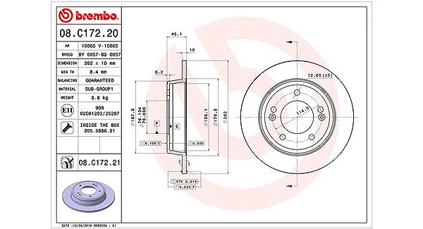 Magneti Marelli Bremsscheibe [Hersteller-Nr. 360406121600] für Hyundai, Kia