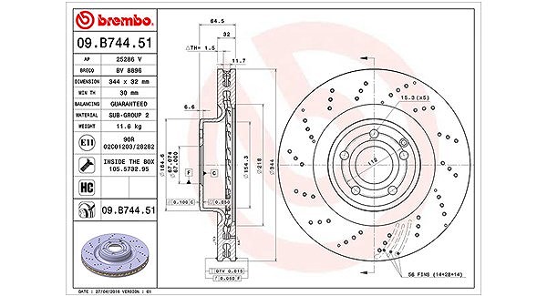 Magneti Marelli Bremsscheibe [Hersteller-Nr. 360406115401] für Mercedes-Benz