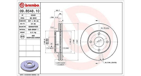 Magneti Marelli Bremsscheibe [Hersteller-Nr. 360406112800] für Nissan