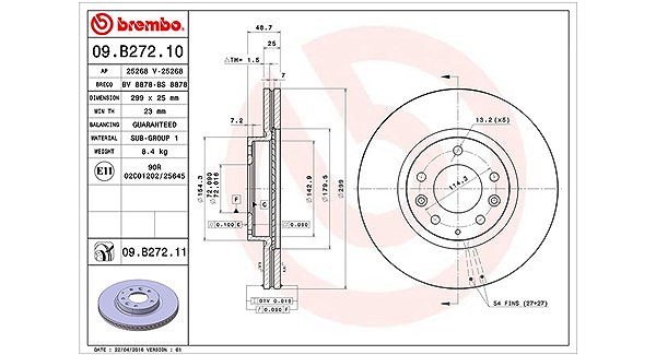 Magneti Marelli Bremsscheibe [Hersteller-Nr. 360406110000] für Mazda