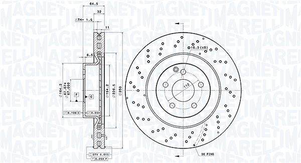 Magneti Marelli Bremsscheibe [Hersteller-Nr. 360406112701] für Mercedes-Benz