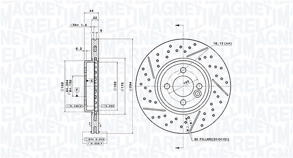 Magneti Marelli Bremsscheibe [Hersteller-Nr. 360406114901] für Mini
