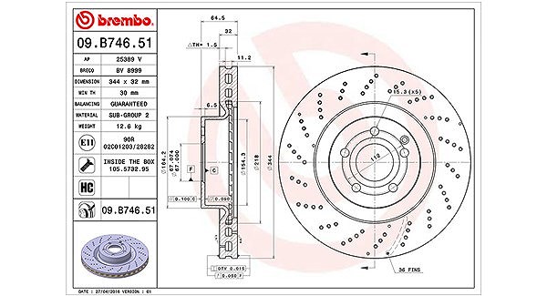 Magneti Marelli Bremsscheibe [Hersteller-Nr. 360406114701] für Mercedes-Benz