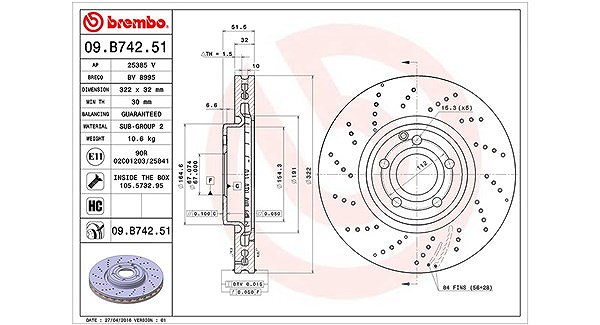 Magneti Marelli Bremsscheibe [Hersteller-Nr. 360406114601] für Mercedes-Benz
