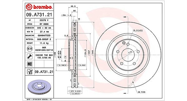 Magneti Marelli Bremsscheibe [Hersteller-Nr. 360406114501] für Mercedes-Benz