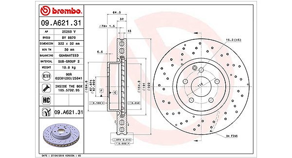 Magneti Marelli Bremsscheibe [Hersteller-Nr. 360406109101] für Mercedes-Benz