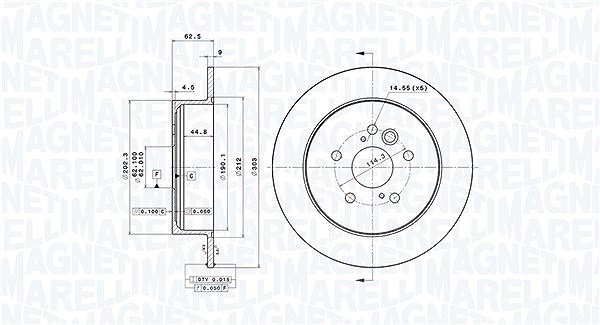 Magneti Marelli Bremsscheibe [Hersteller-Nr. 360406111800] für Toyota