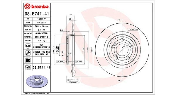 Magneti Marelli Bremsscheibe [Hersteller-Nr. 360406114401] für Mercedes-Benz