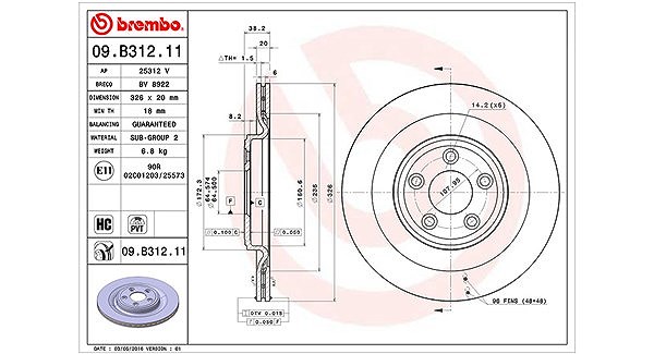 Magneti Marelli Bremsscheibe [Hersteller-Nr. 360406111601] für Jaguar