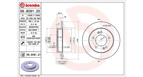Magneti Marelli Bremsscheibe Hinterachse Voll [Hersteller-Nr. 360406114200] für Hyundai, Kia