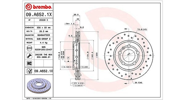 Magneti Marelli Bremsscheibe [Hersteller-Nr. 360406111402] für VW, Skoda, Audi, Seat
