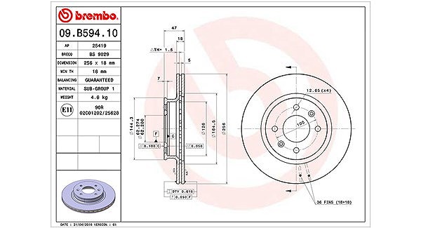 Magneti Marelli Bremsscheibe [Hersteller-Nr. 360406114000] für Hyundai
