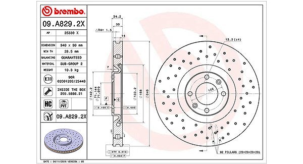 Magneti Marelli Bremsscheibe [Hersteller-Nr. 360406113902] für Peugeot, Citroën, Ds