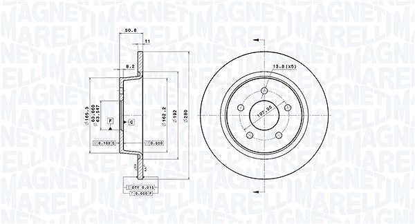 Magneti Marelli Bremsscheibe [Hersteller-Nr. 360406108501] für Ford