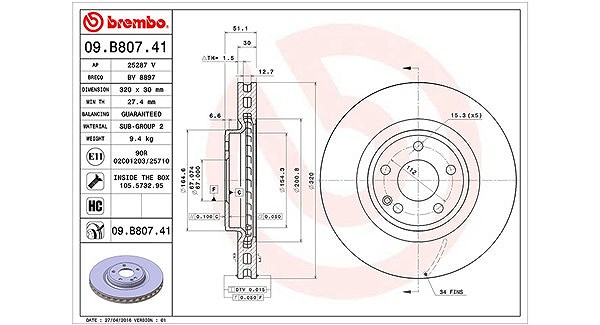 Magneti Marelli Bremsscheibe [Hersteller-Nr. 360406113801] für Mercedes-Benz